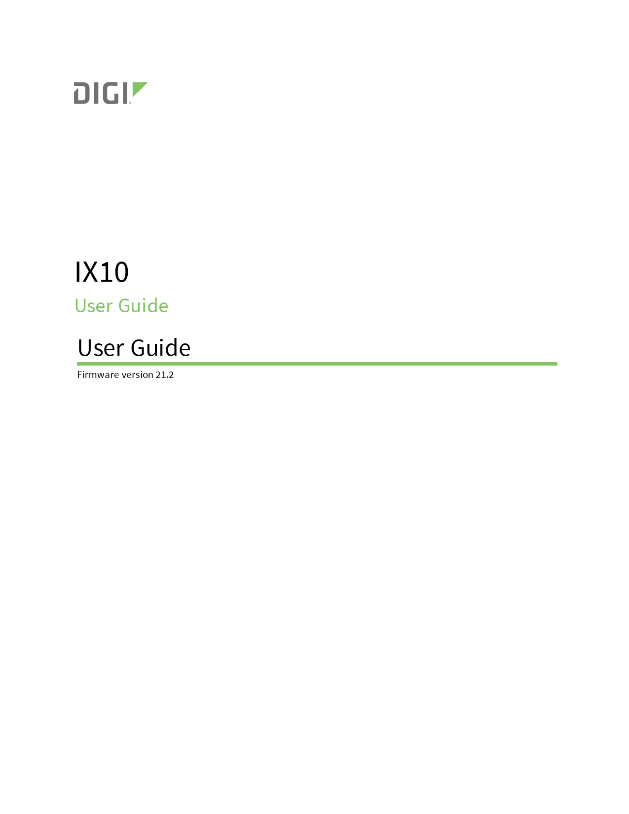 First page of IX10 User Guide - Digi International