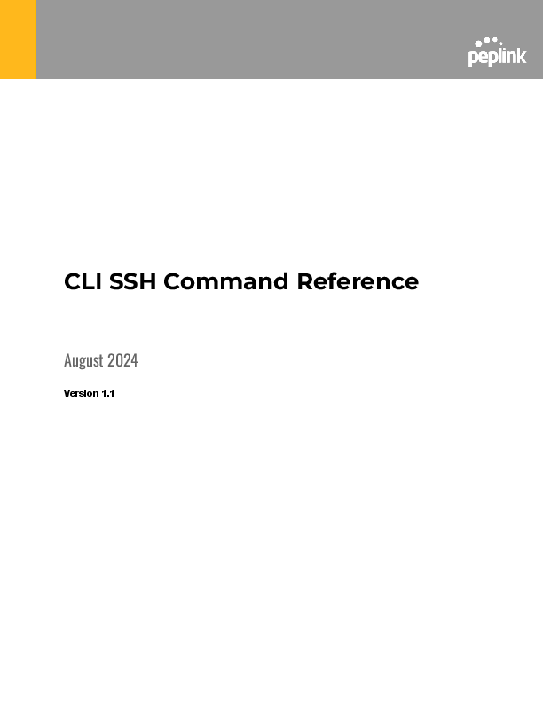 First page of [PDF] CLI SSH Command Reference - Peplink