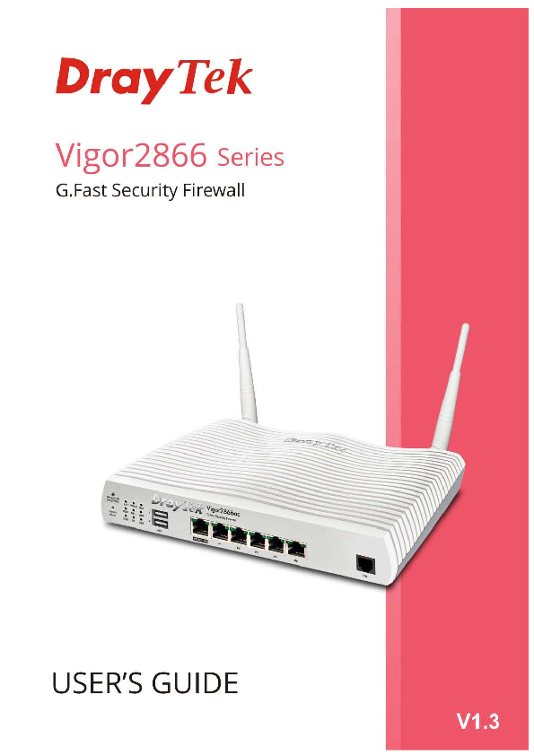 First page of DrayTek_UG_Vigor2866_V1.3_01.pdf