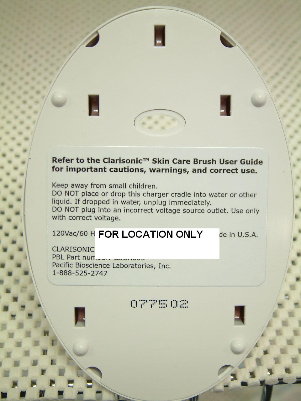 Charger label location