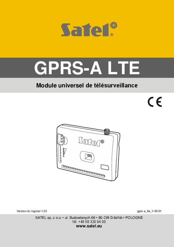 First page of GPRS-A LTE - SATEL