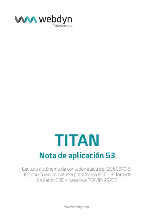 First page of TITAN-AN53-Metering-IEC-60870-5-102-and-CSD-data-call-and-TCP-gateway-ES.pdf