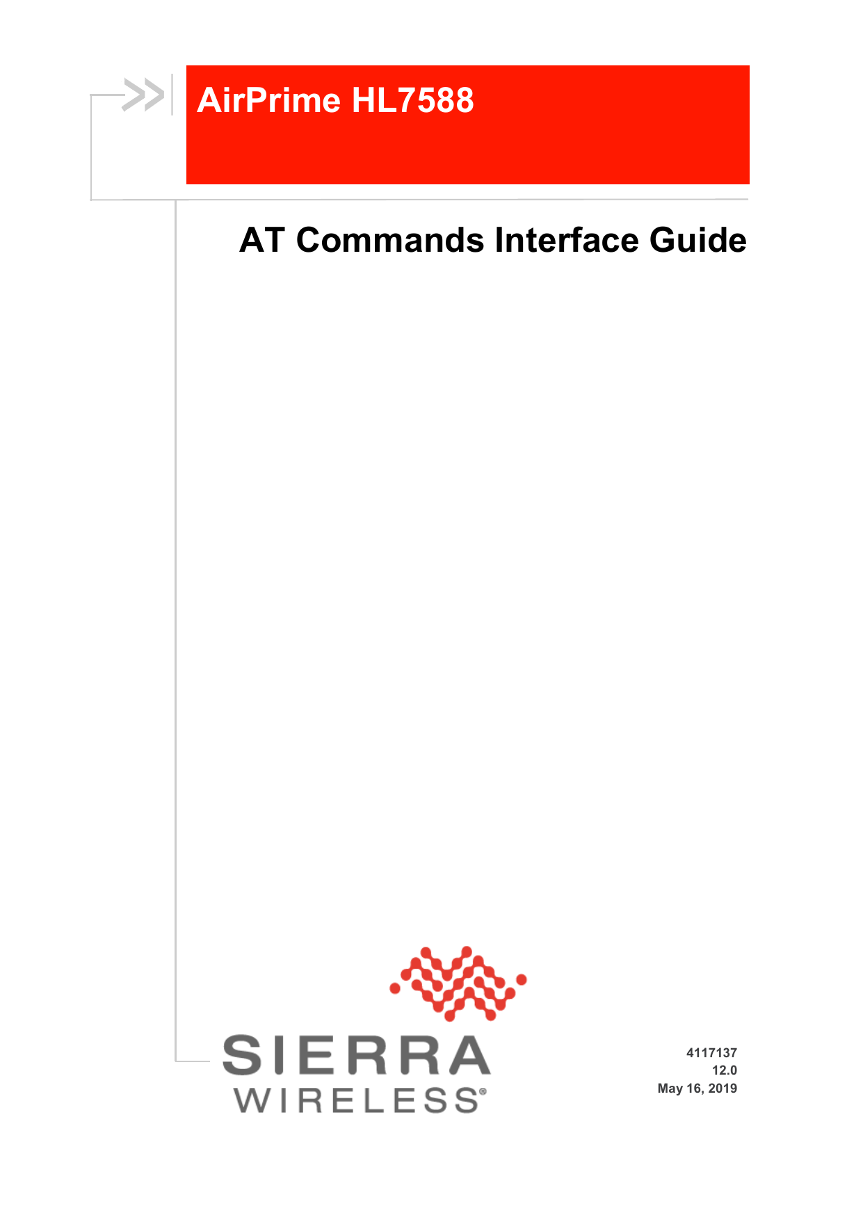 First page of [PDF] AirPrime HL7588 AT Commands Interface Guide