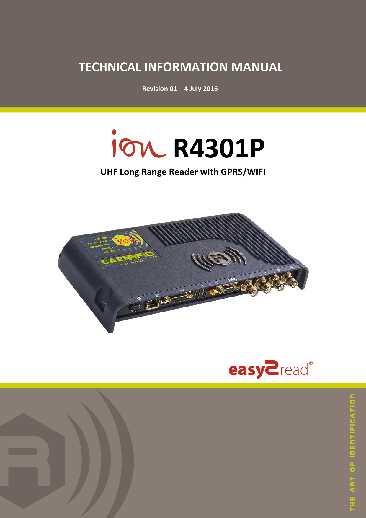 First page of ION R4301P_Manual Rev 01