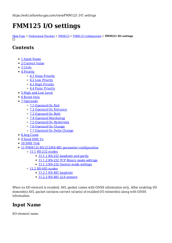 First page of FMM125 I_O settings.pdf