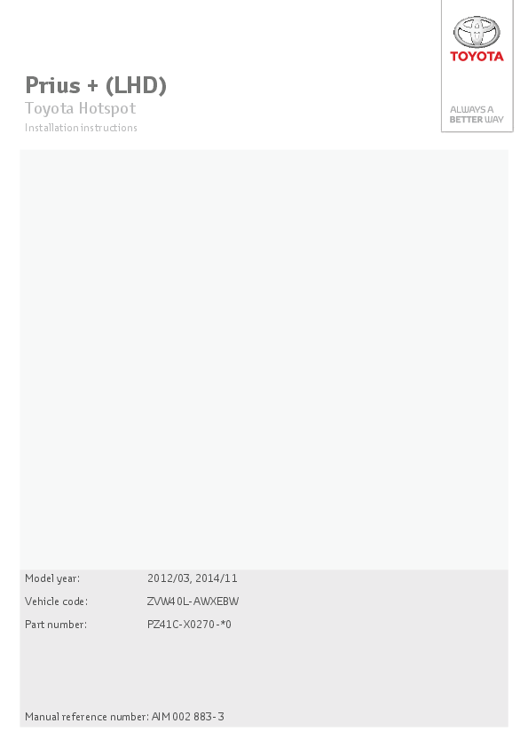 First page of Prius + (LHD) - Toyota-Tech.eu