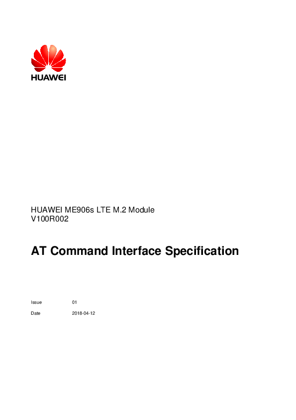 First page of AT Command Interface Specification