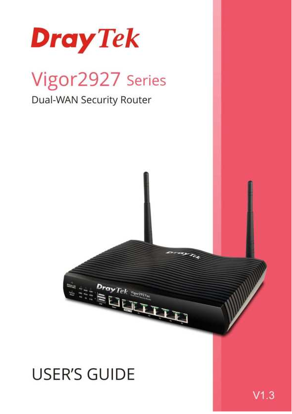 First page of DrayTek_UG_Vigor2927..>