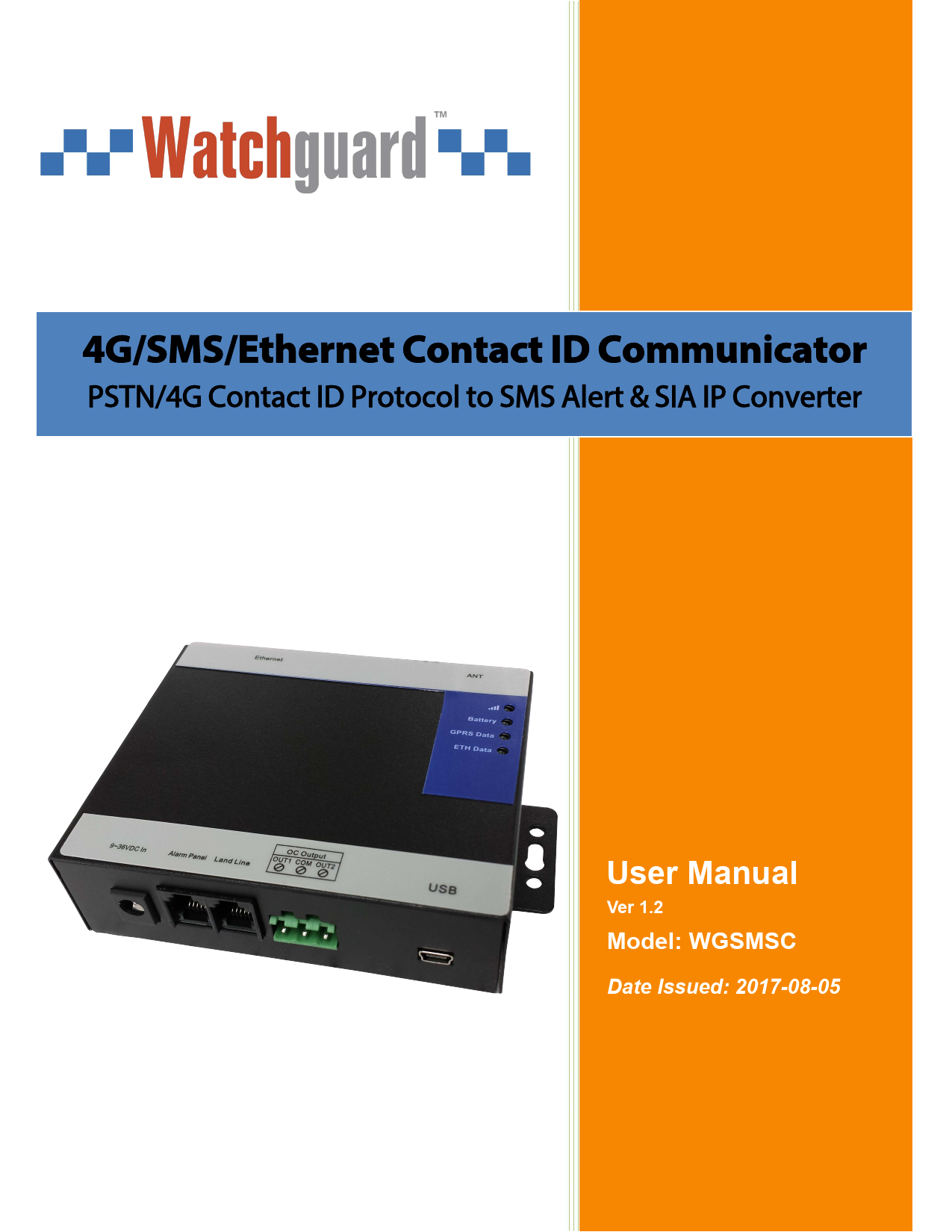 First page of Watchguard WGSMSC User Manual (PDF).pdf