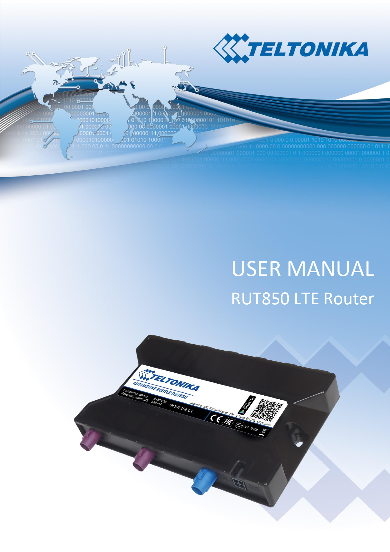 First page of USER MANUAL - 4Gon