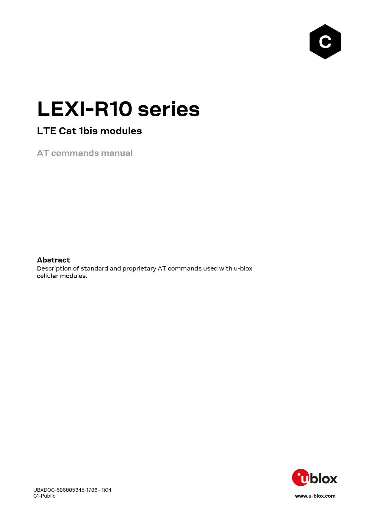 First page of [PDF] LEXI-R10 series - LTE Cat 1bis modules