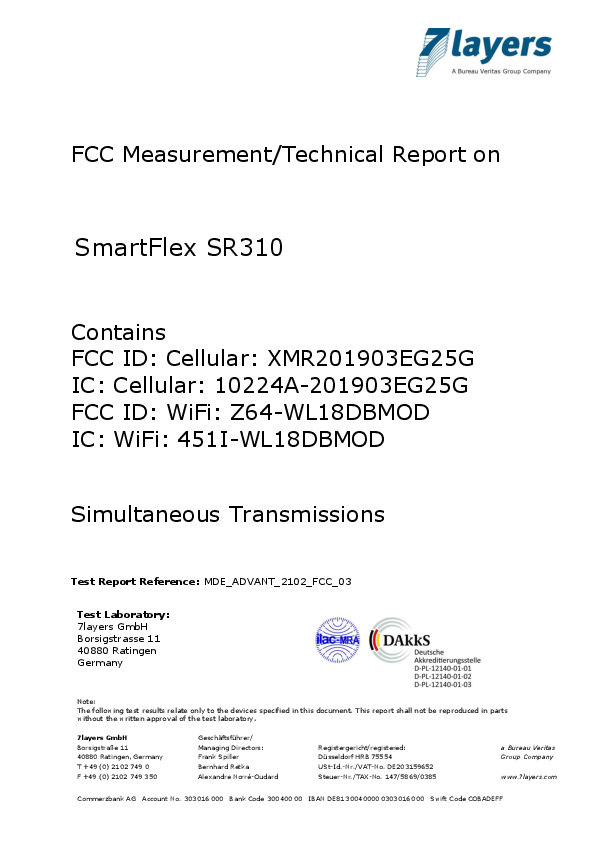 First page of PDF FCC Measurement/Technical Report on