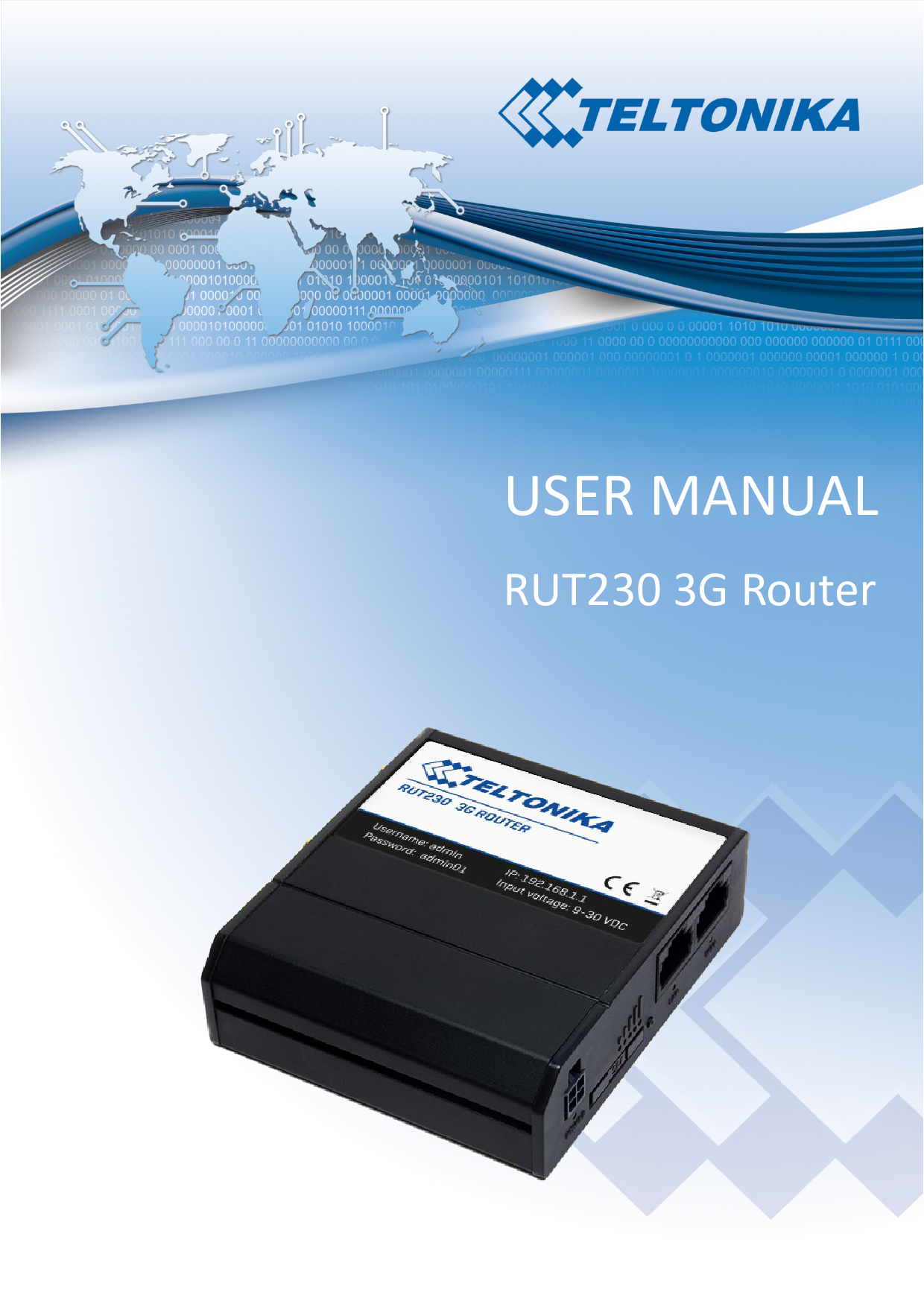 First page of USER MANUAL
