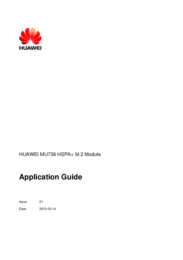 First page of Application Guide - Huawei