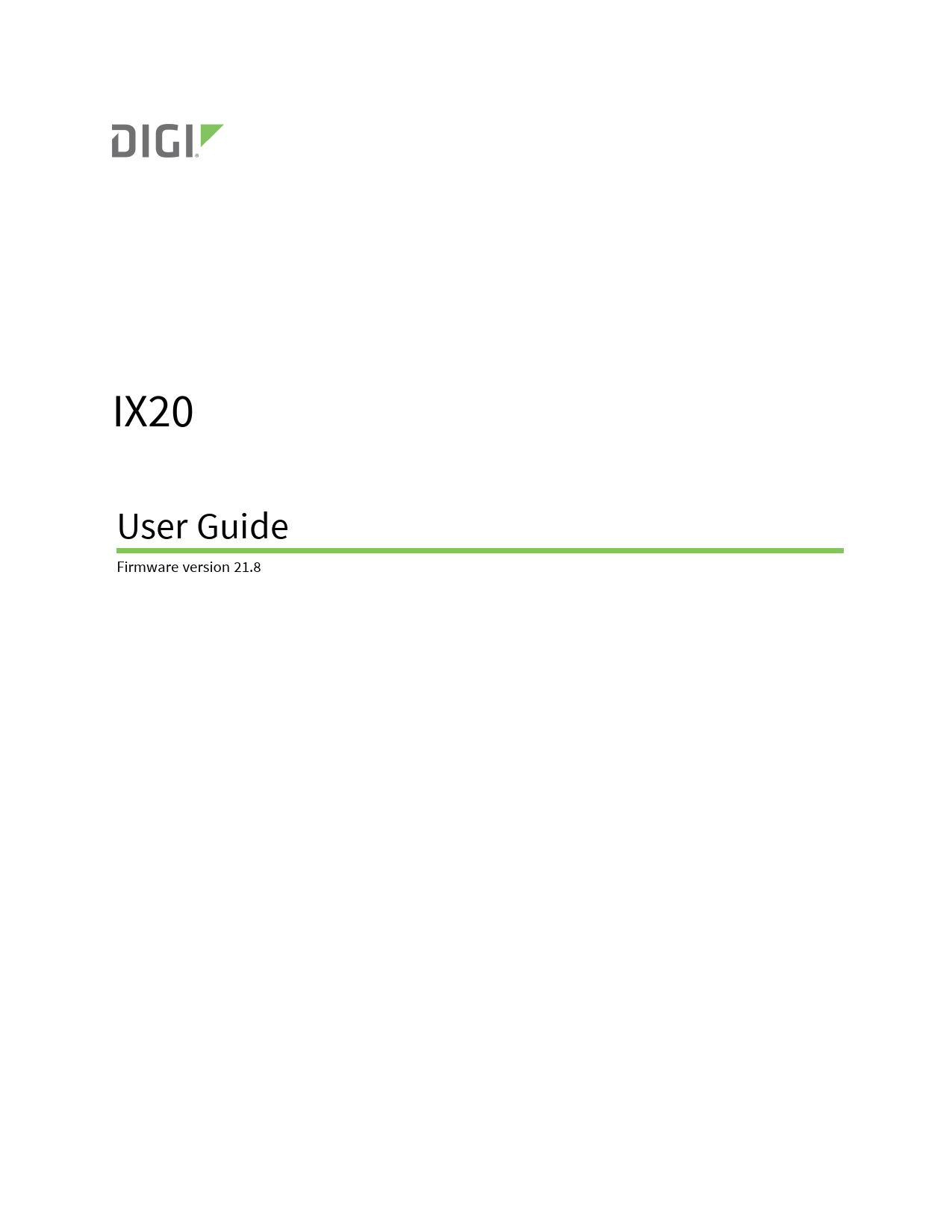 First page of IX20 User Guide - Digi International