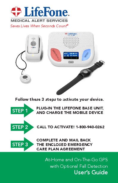 First page of [PDF] At Home & On the Go User Guide - LifeFone