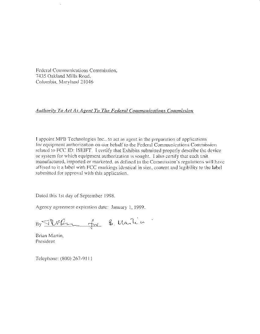 Power of Attorney Letter