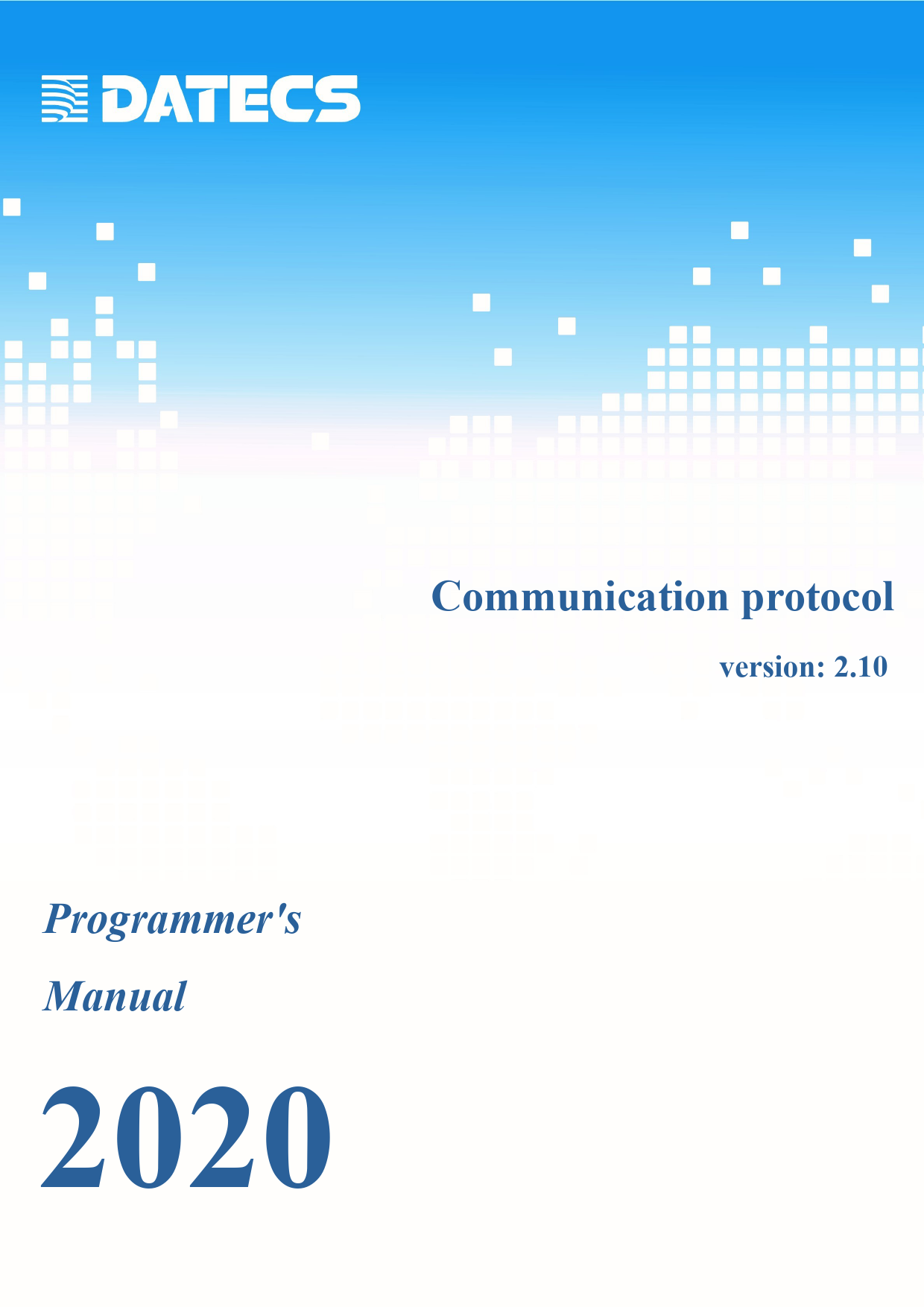First page of Communication protocol Programmer's Manual | PDF Communication protocol - colibra.bg