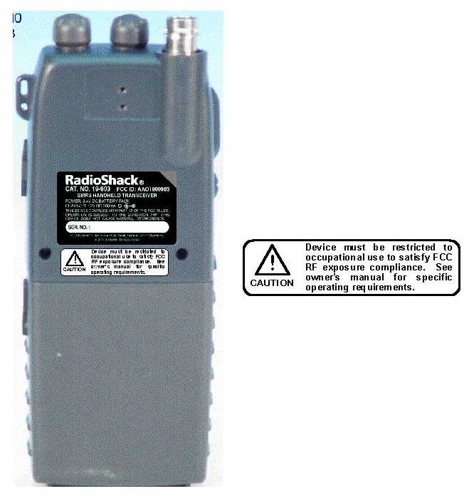 Occupational use label sample