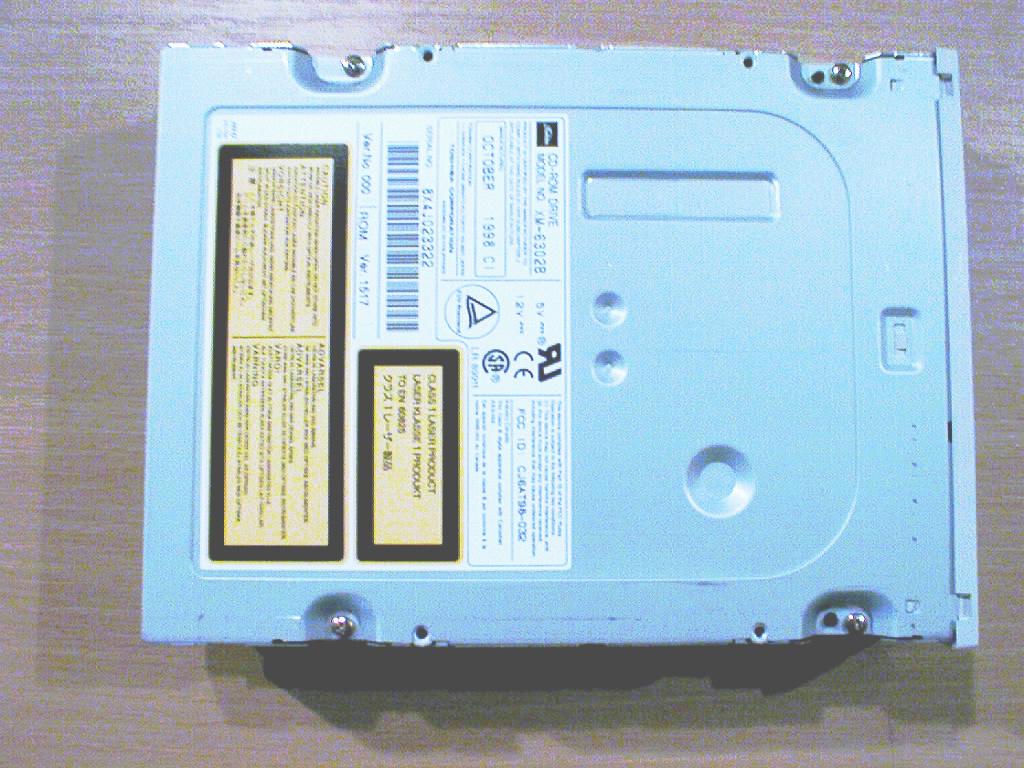 CD ROM drive top side view