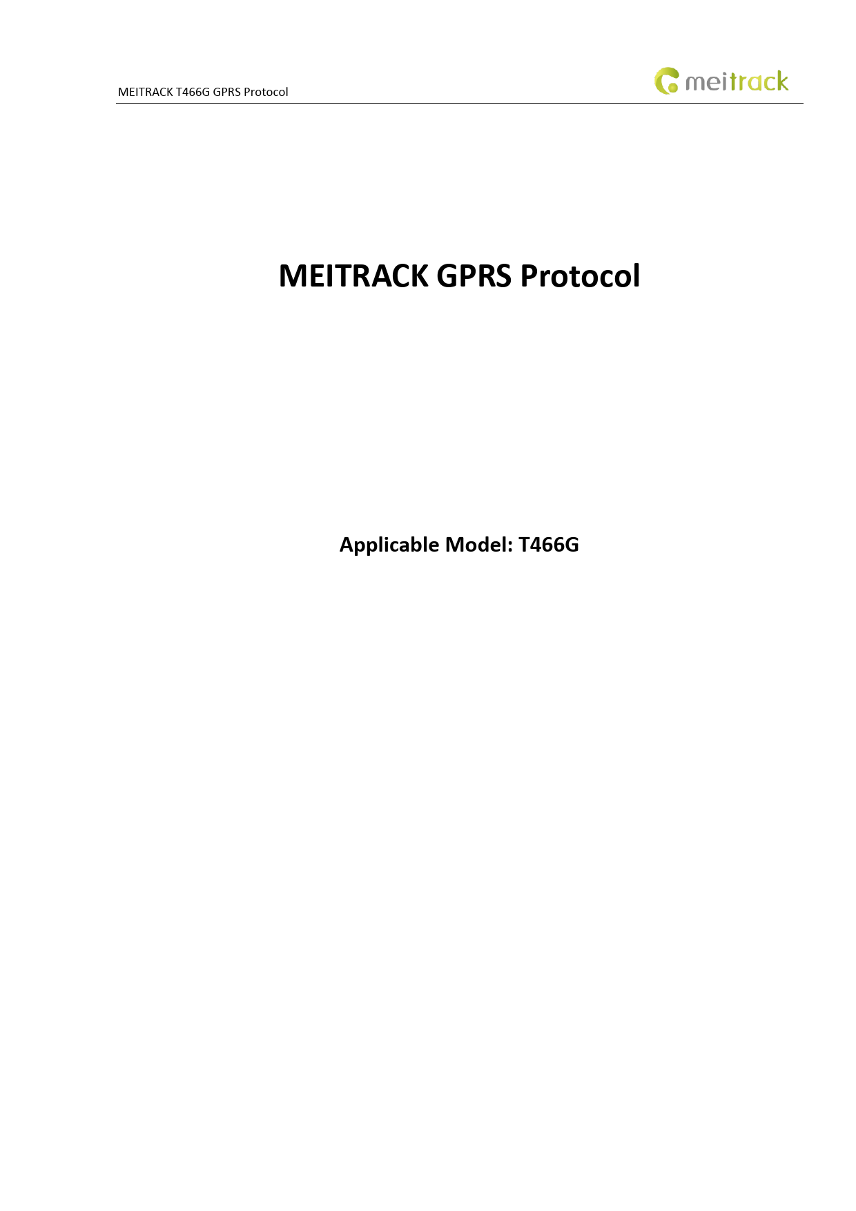First page of MEITRAK GPRS Protocol