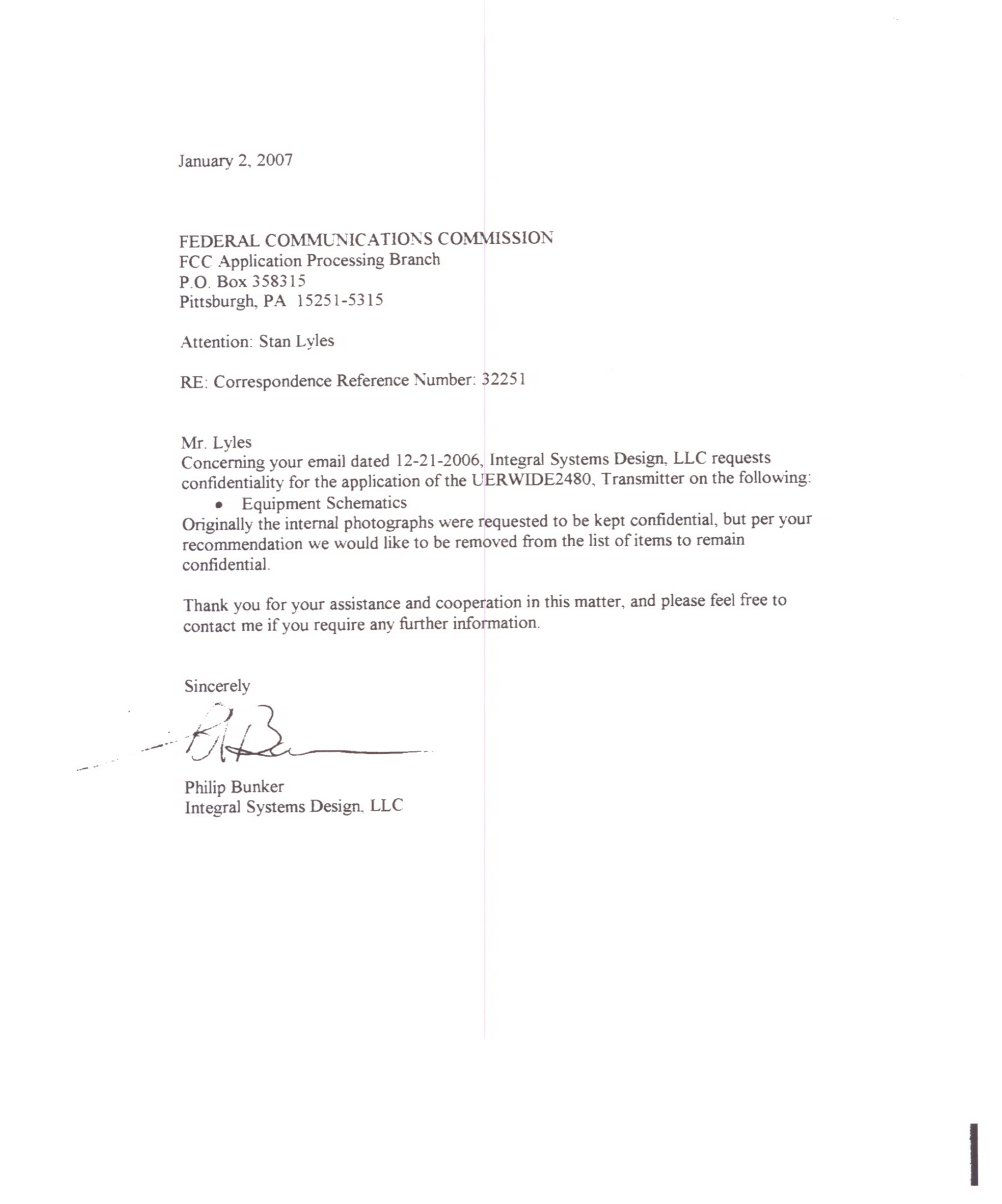 Confidentiality Letter