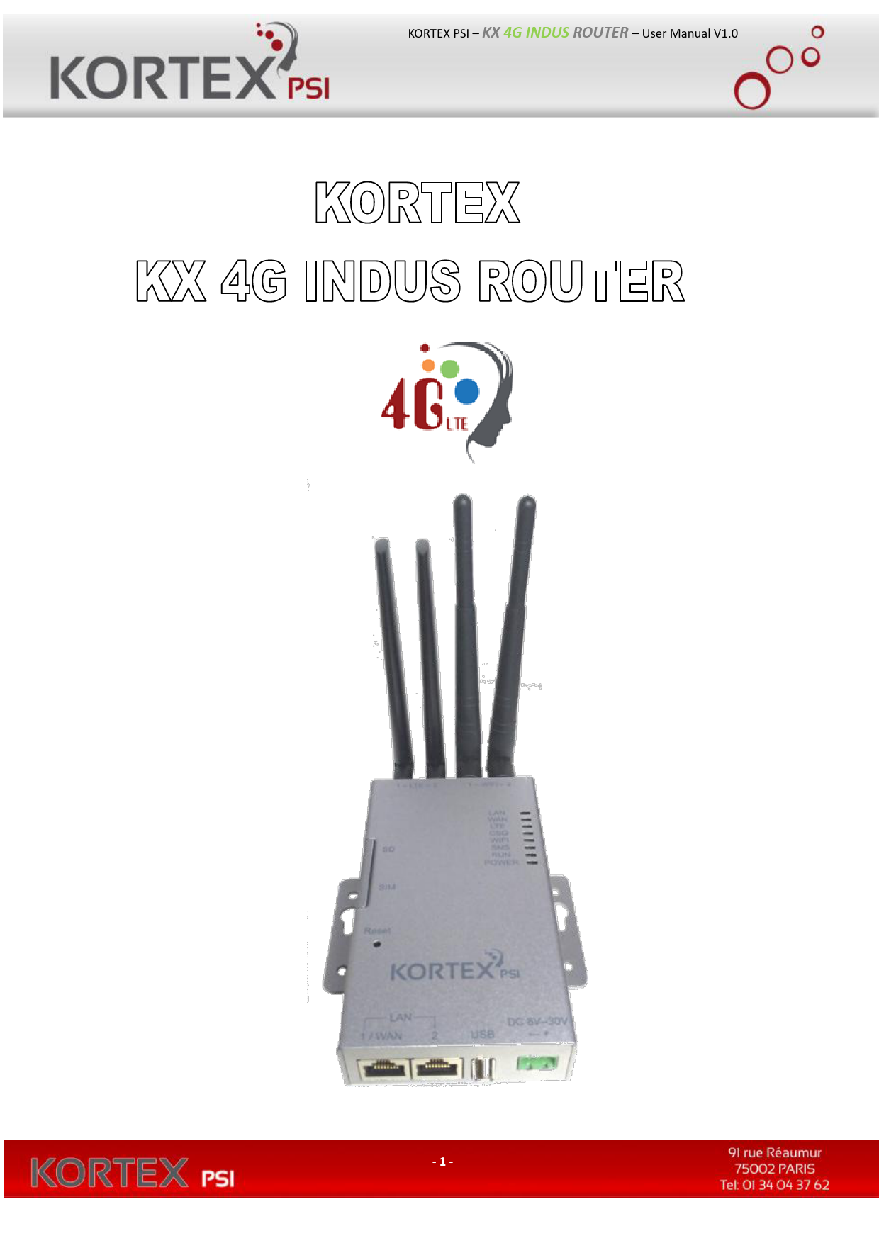 First page of KORTEX KX ROUTER 4G LTE PRO