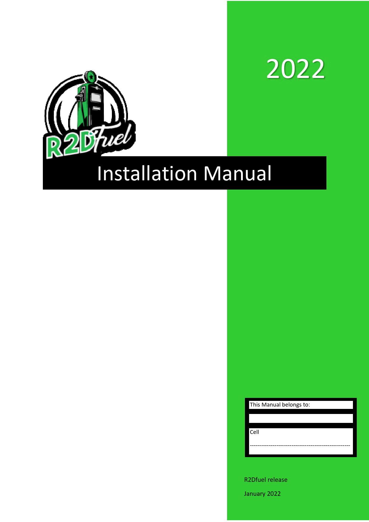 First page of manuals - R2DFuel