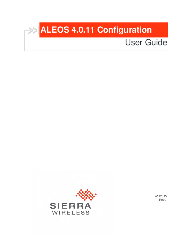 First page of ALEOS 4.0.11 Configuration User Guide - Sierra Wireless