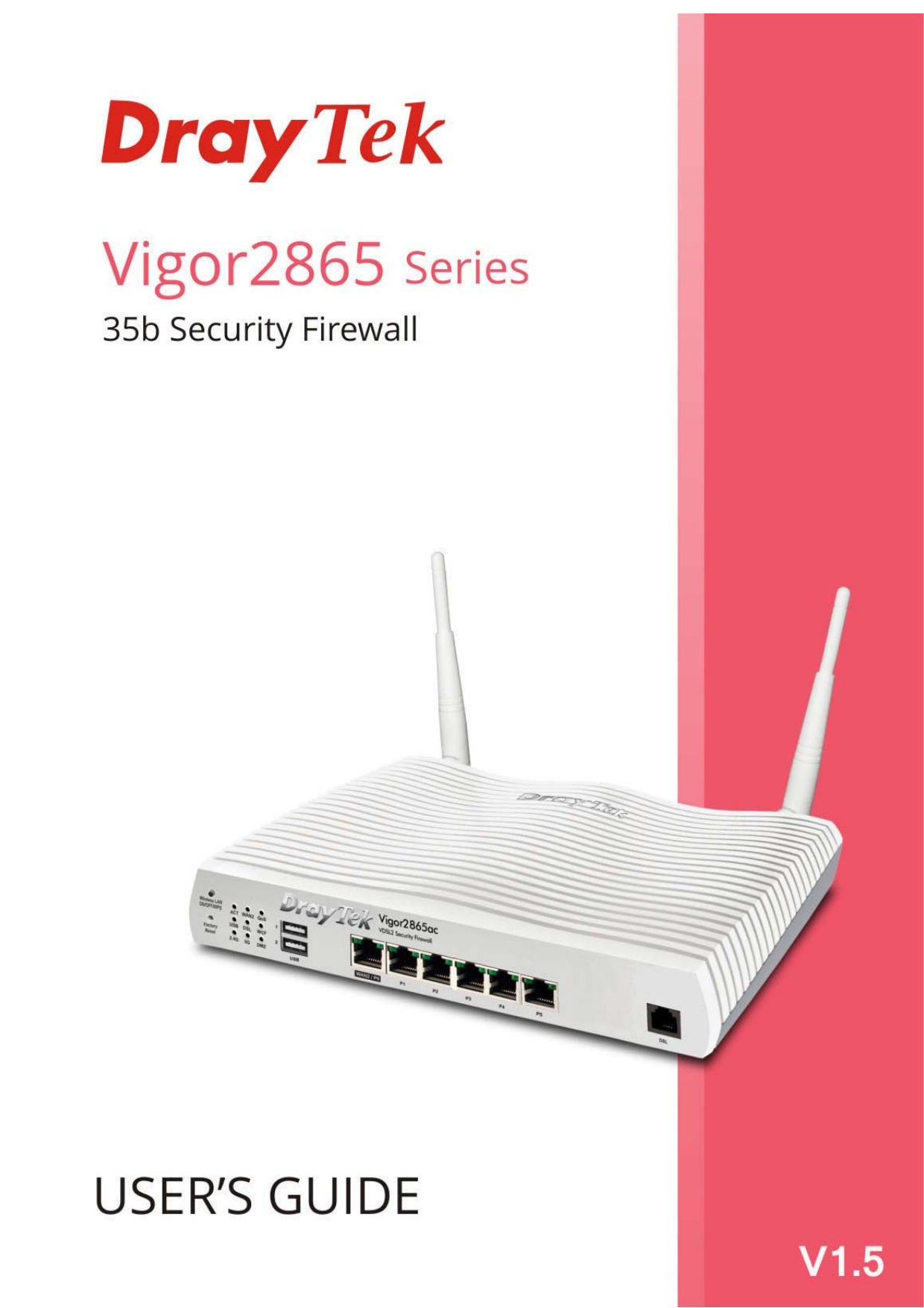 First page of PDF Vigor2865 Series User's Guide - i-lan.net.au