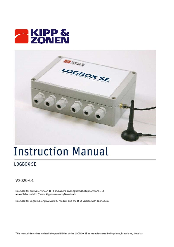 First page of 2563_KippZonen_Manual_LOGBOX_SE_data_logger_V2020-01.pdf
