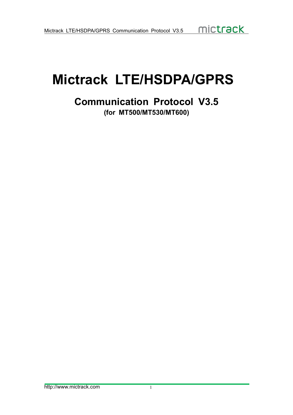 First page of Mictrack LTE/HSDPA/GPRS
