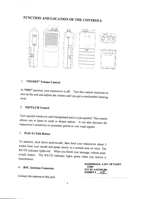 USERS MANUAL PAGE FIVE