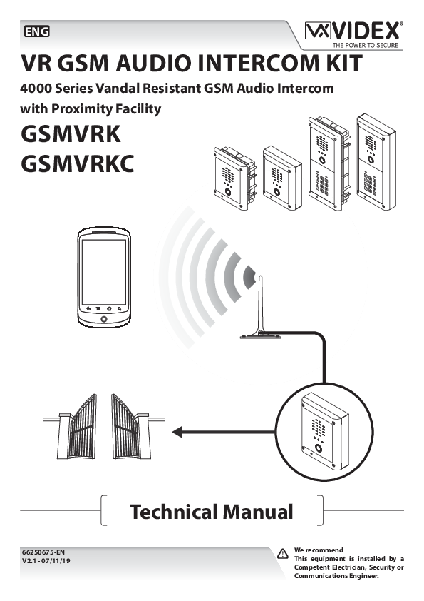First page of ENG VR GSM AUDIO INTERCOM KIT