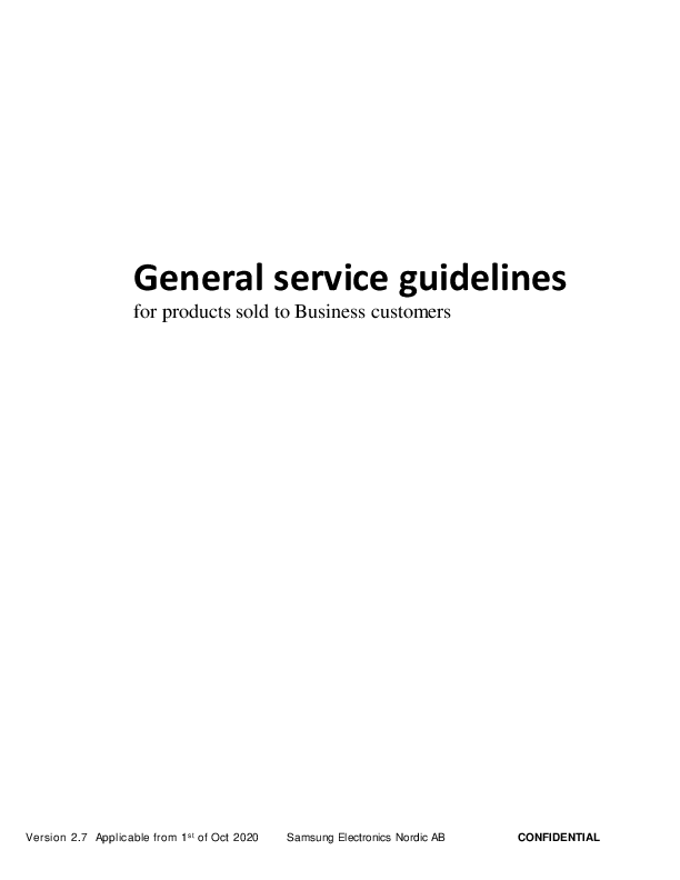 First page of General service guidelines