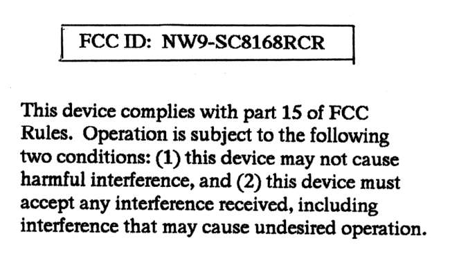FCC ID label