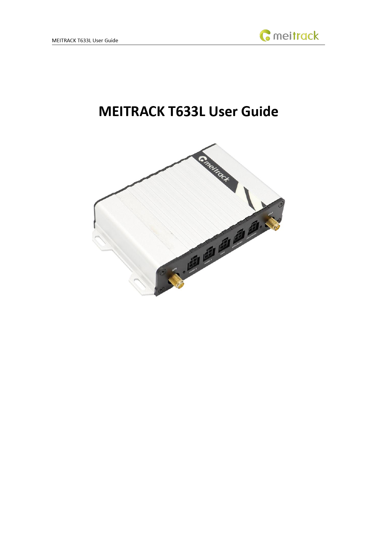 First page of MEITRACK_T633L_User_Guide.pdf
