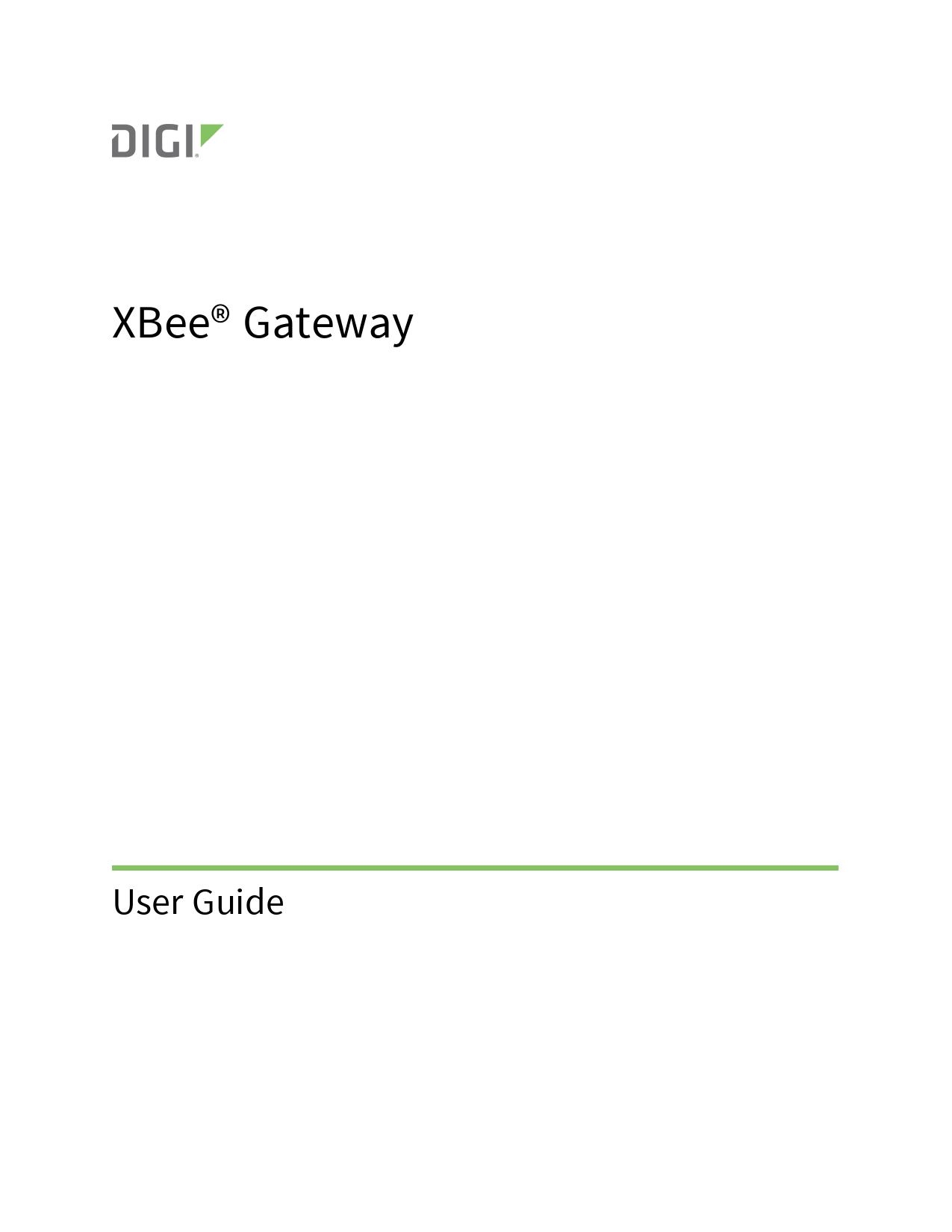 First page of [PDF] Digi XBee Gateway User Guide - Support Resources