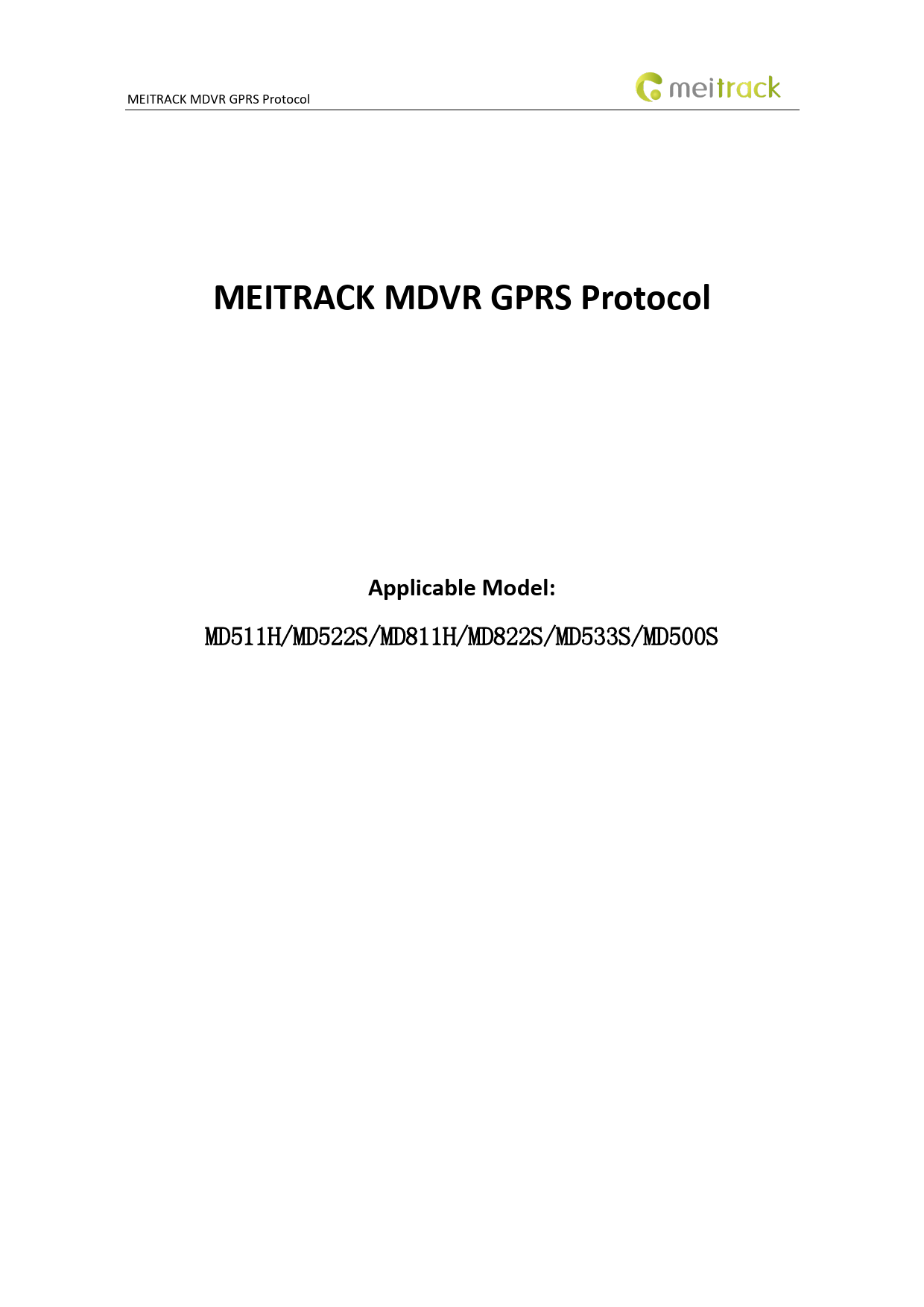 First page of [PDF] MEITRACK MDVR GPRS Protocol