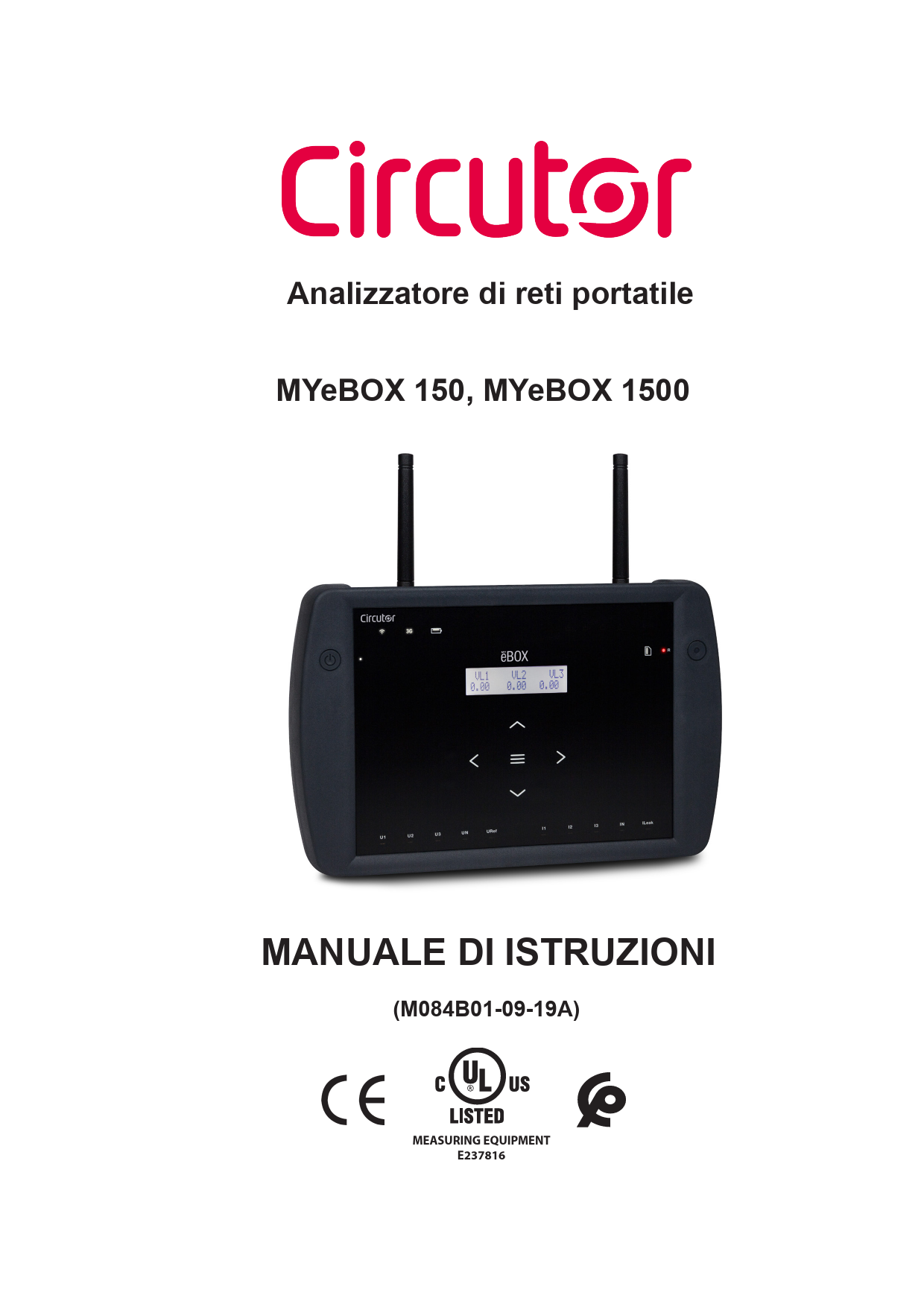 First page of Navodila za uporabo 2390059 Circutor MYeBOX-150-4 FLEX-R80 analizator omrežja 3 fazna vklj. tokovne klešče