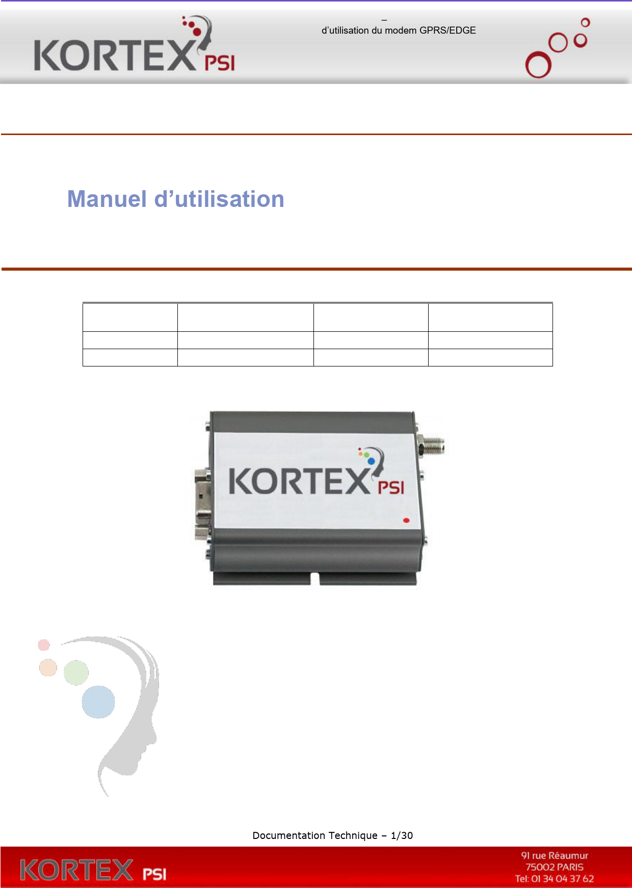 First page of Support Produits Monétique et M2M obsolètes – KORTEX PSI