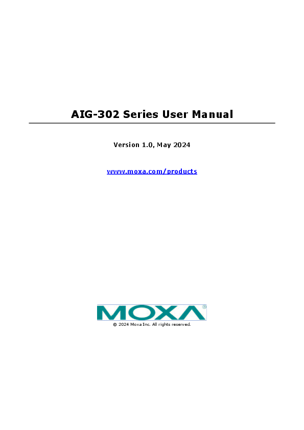 First page of AIG-302 Series User Manual - industrialitsystems.com
