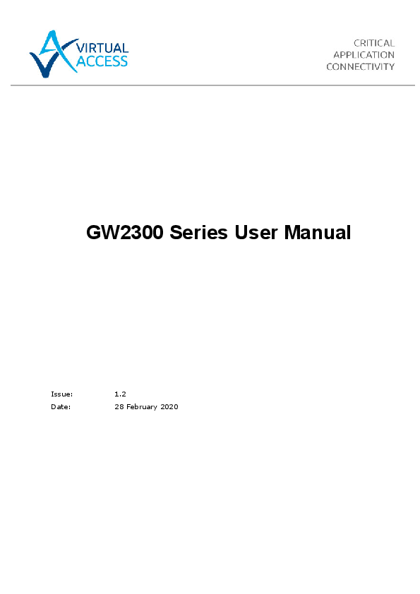 First page of User guide, GW2300 Series, English