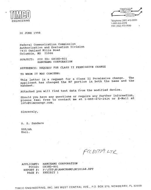 Letter explaining purpose of application