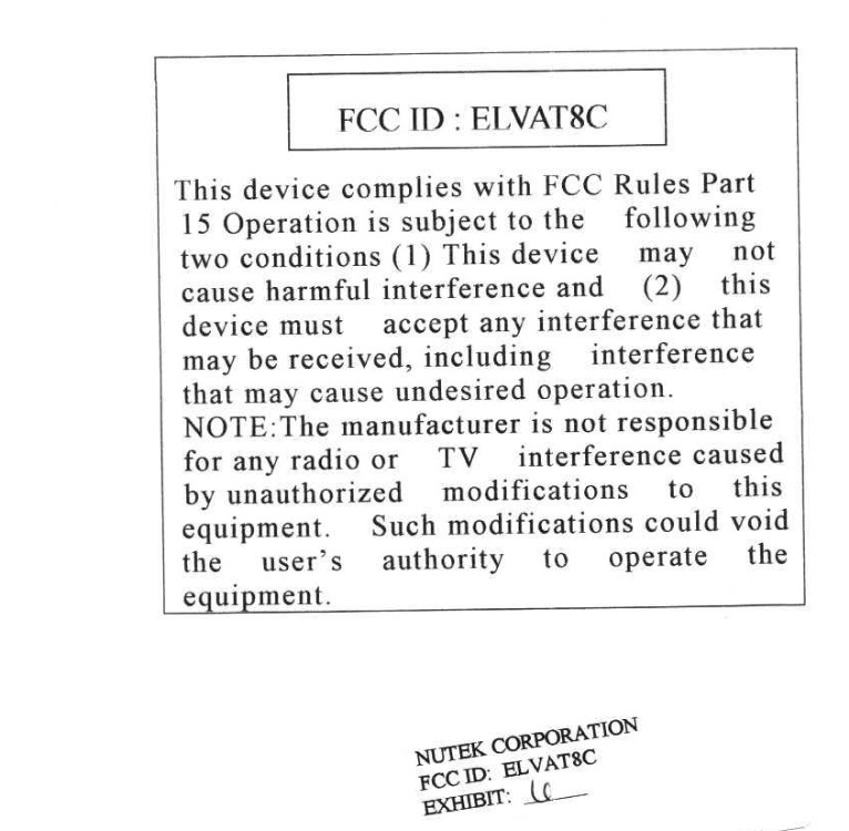 FCC ID label sample