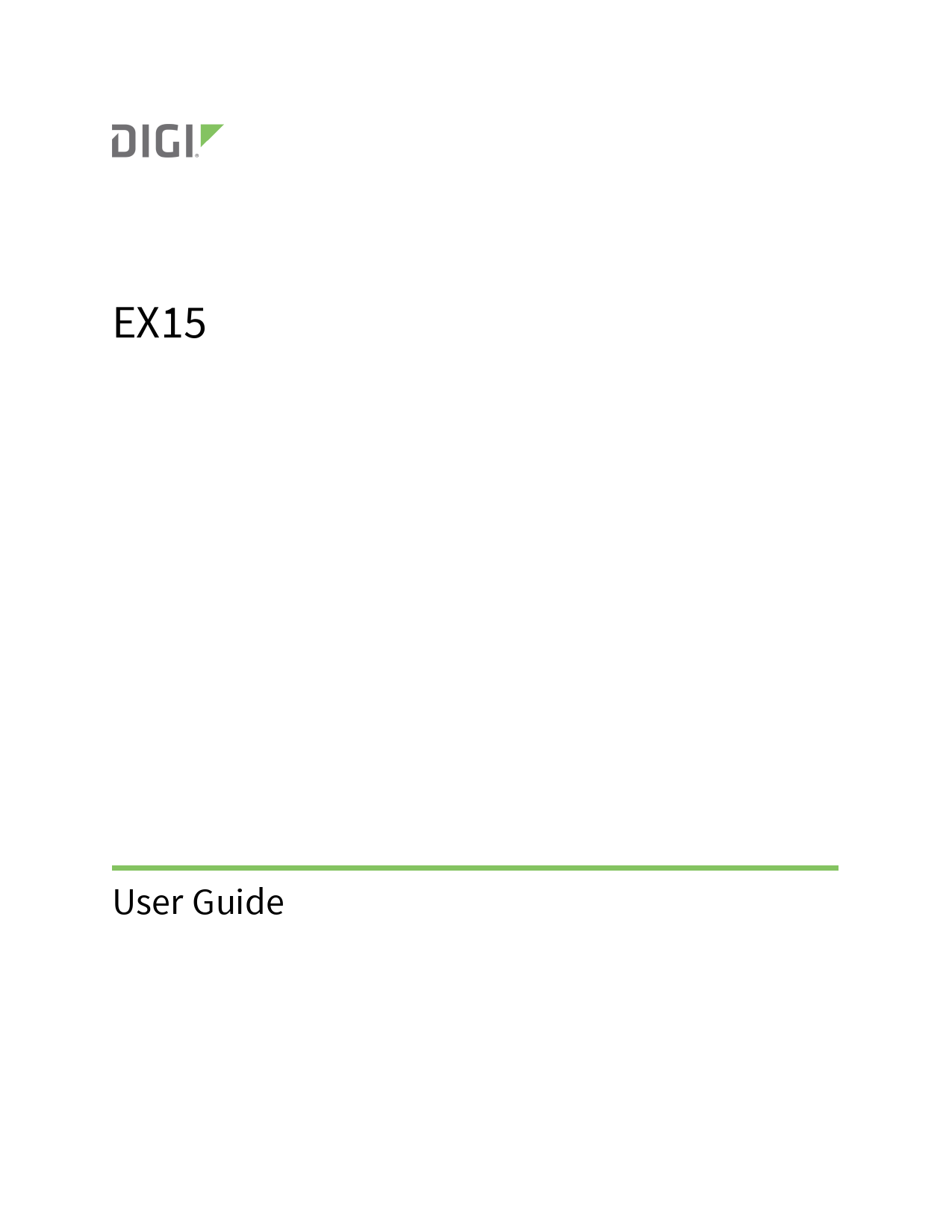 First page of Digi EX15 User Guide