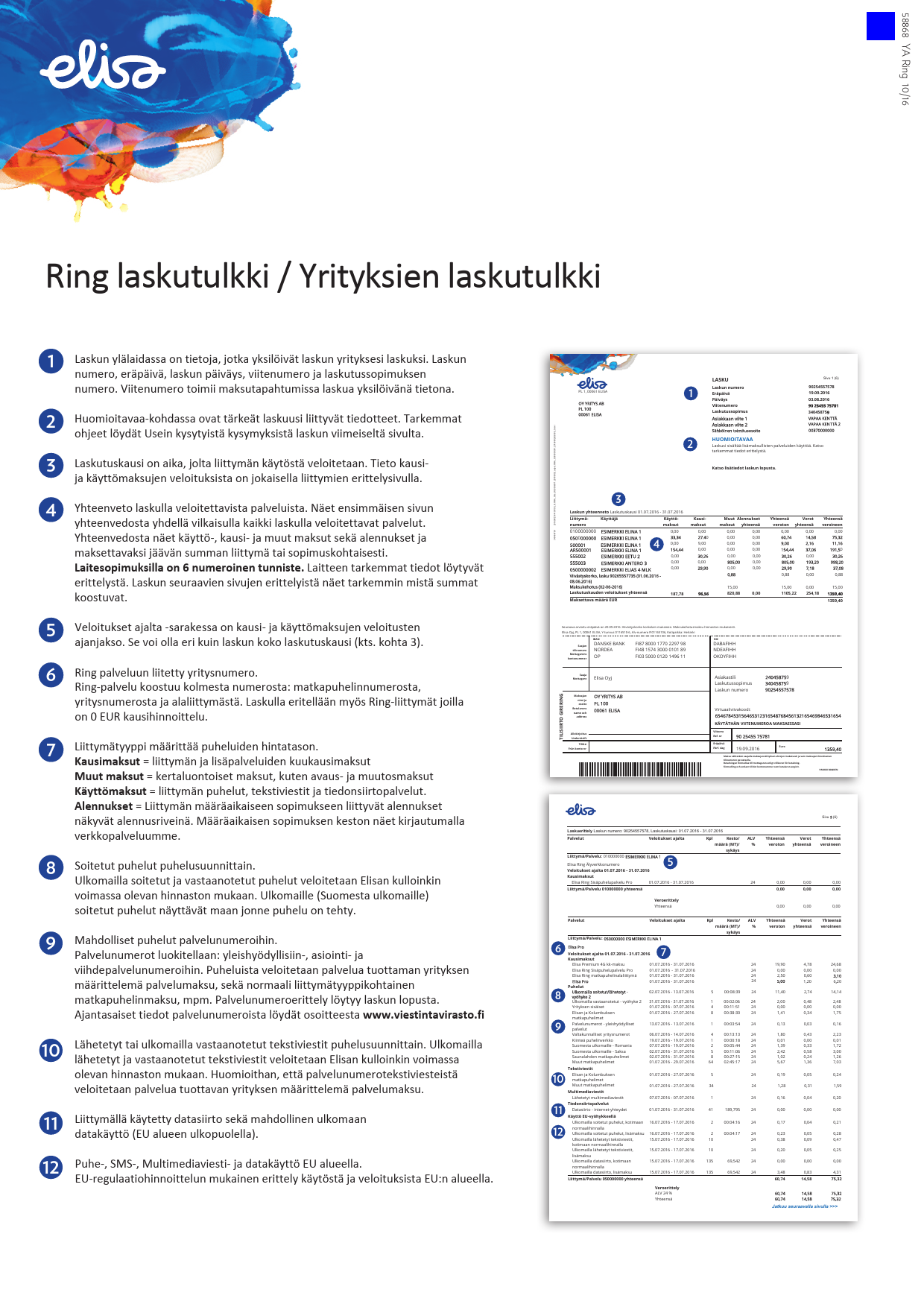 First page of PDF Ring laskutulkki / Yrityksien laskutulkki - Elisa