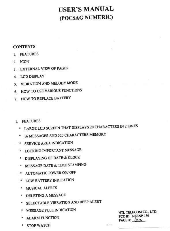 Users Manual pg one