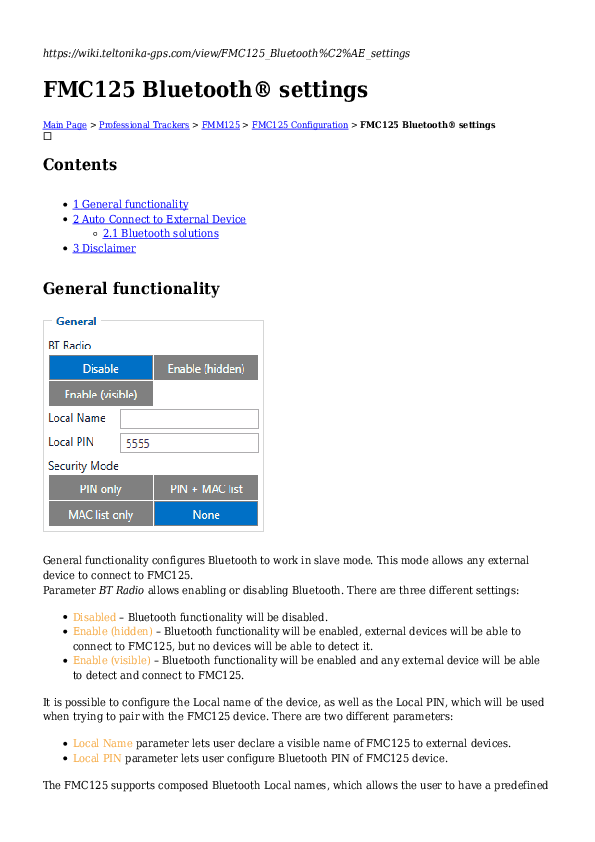 First page of FMC125 Bluetooth® settings.pdf