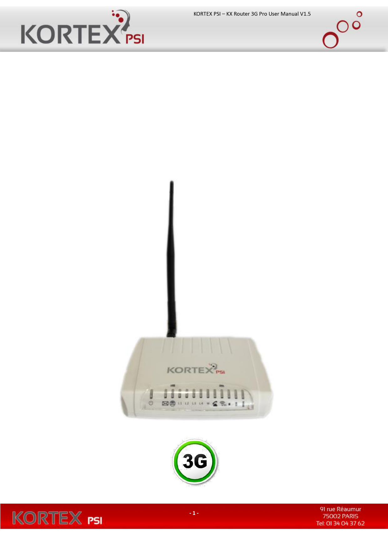 First page of KORTEX KX ROUTER 4G LTE PRO